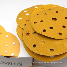 6 inci abrasives cakera cakera kertas emas